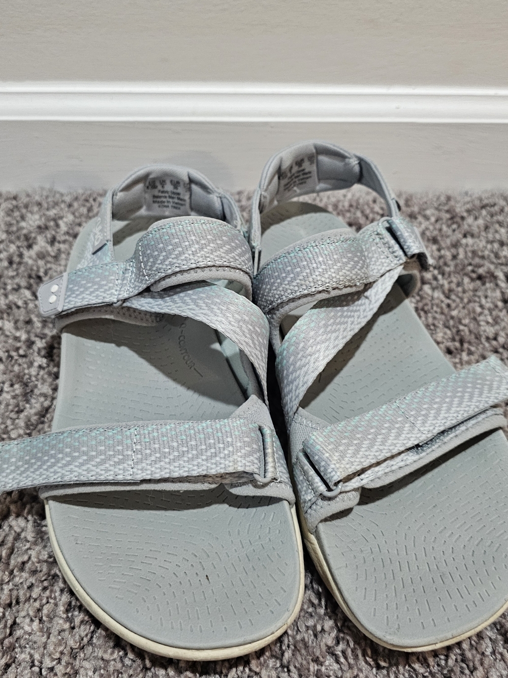 Ryka Gray & Green Kona Trek Sandals Gorpcore Sport Luxe Athleisure  Size 8.5